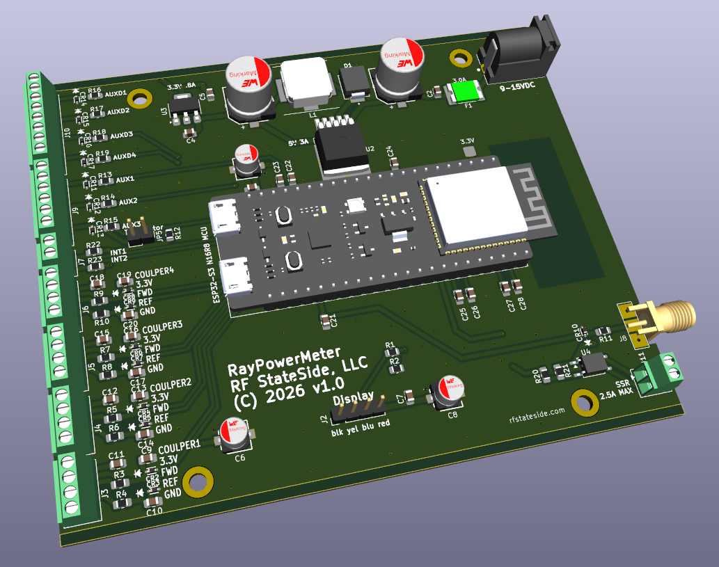 RayPowerMeter PCB 3D render